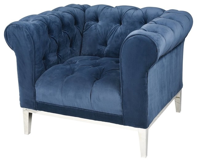 Sophie Navy Blue Modern Lounge Dining Chair Contemporary Armchairs