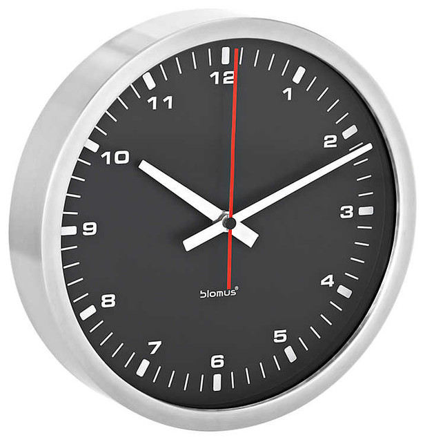 Era Small Black Wall Clock by Blomus Contemporary Wall Clocks by