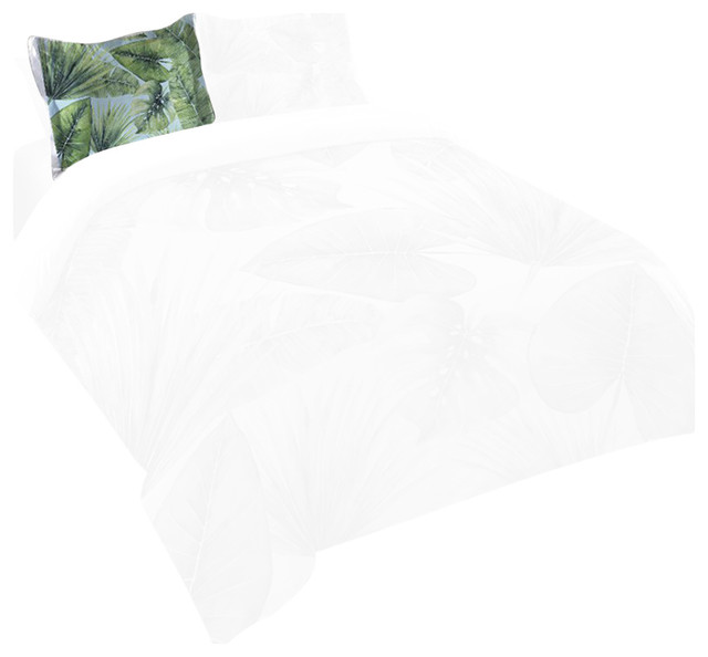 Laural Home Tropical Palm Tree Leaves Standard Pillow Sham, 20"x30"