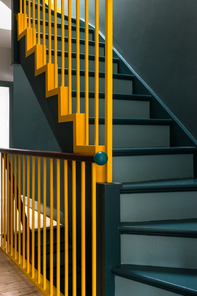 Example of an eclectic staircase design in London