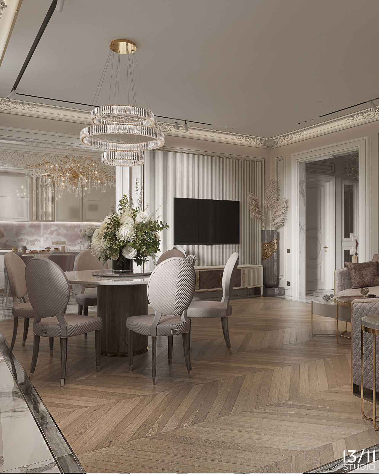 Трехкомнатная квартира в современной классике