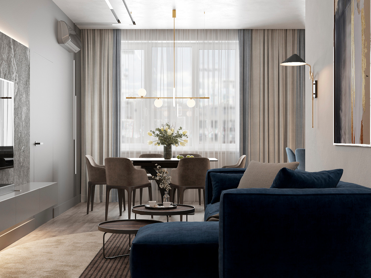 Дизайн-проект 3-комнатной квартиры 84,3 м2 в ЖК «Румянцево-Парк»