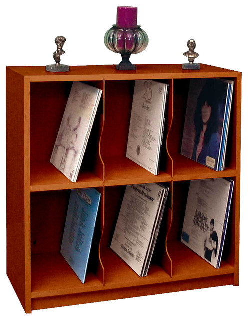LP Record Rack 14x30x30, Birch Wood , Colonial Maple