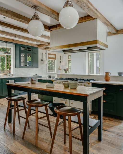 Palo Alto Craftsman Restorationkitchen, beams, traditional-kitchen