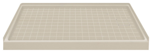 60"x32" Solid Surface Right-Hand Shower Base, Sand