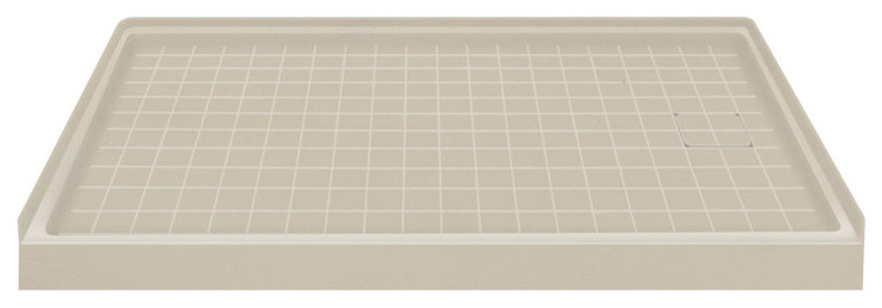 60"x32" Solid Surface Right-Hand Shower Base, Sand