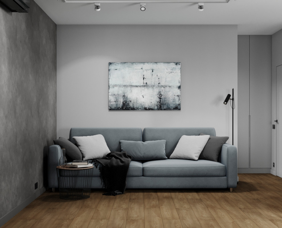 Студия в тёмных тонах для молодого человека