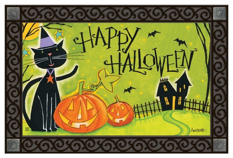 Matmate Black Cat Magic Doormat Contemporary Doormats By