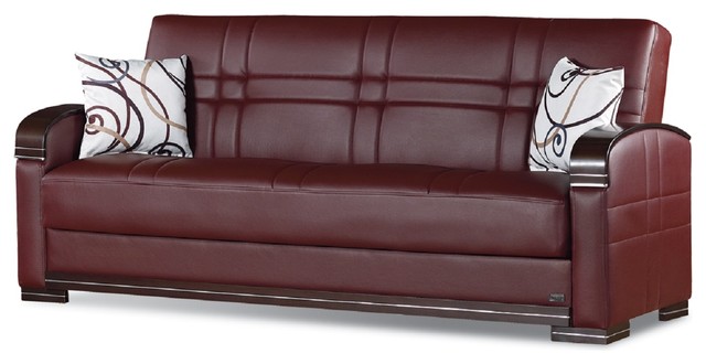 Empire Furniture Usa Manhattan Modern Living Room Folding Sofa Bed Burgundy