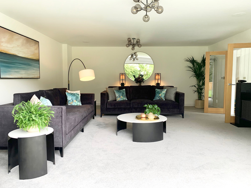 Trendy living room photo in Hertfordshire