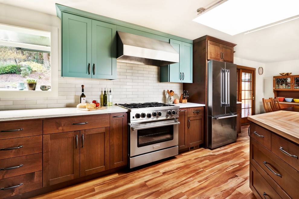 Example of a transitional kitchen design in Portland
