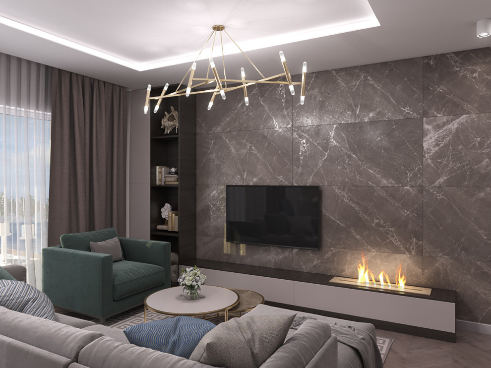 Кухня-гостиная в коттедже на Кипре.