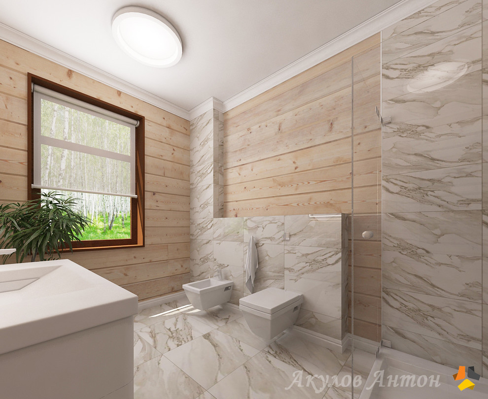 Дизайн-проект коттеджа из клееного бруса. 200 кв.м.