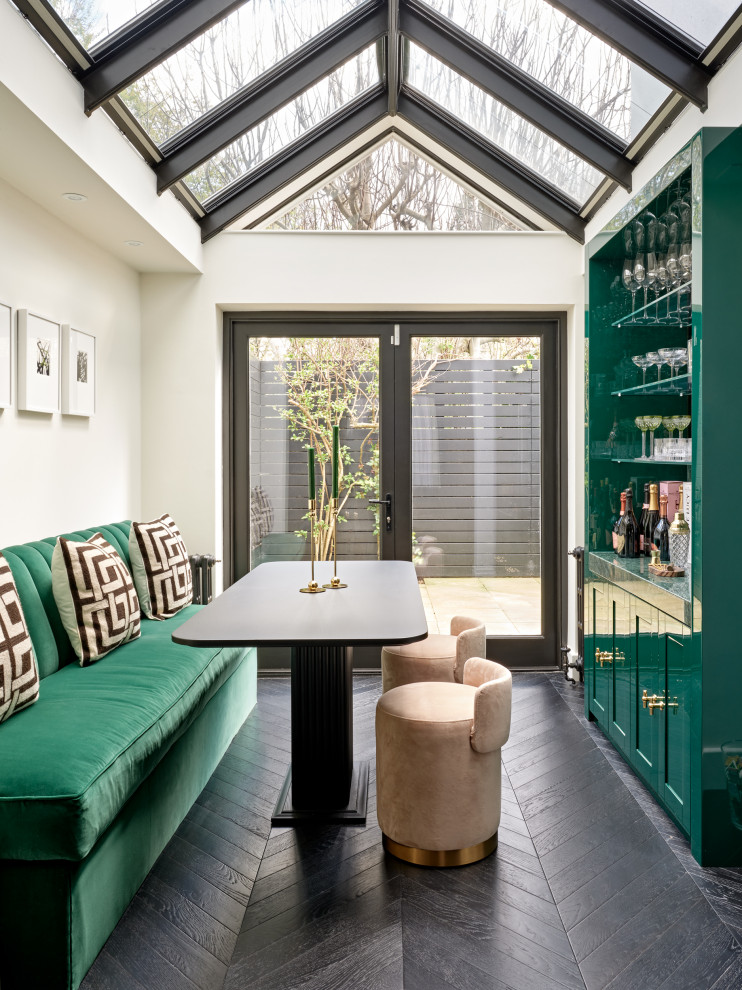 Design ideas for a traditional home bar in London.