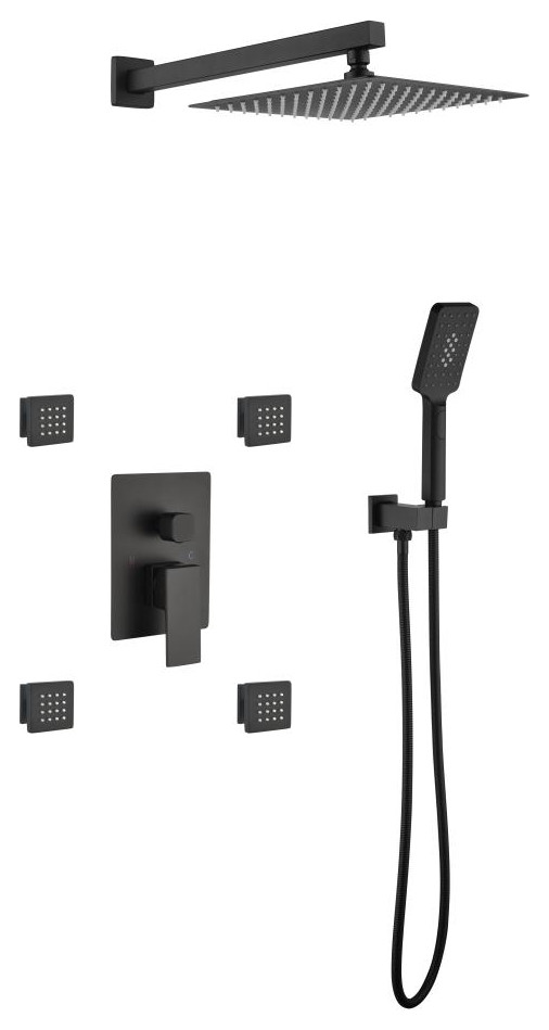 Wall Mounted Bathroom Luxury Shower Combo Set With 3Function Handheld