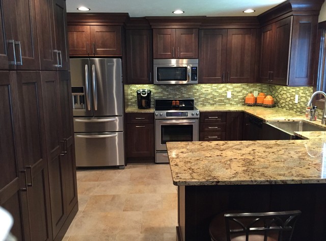 Hickory "Calico" Kitchen - #3 - Transitional - Kitchen - Omaha - by ...