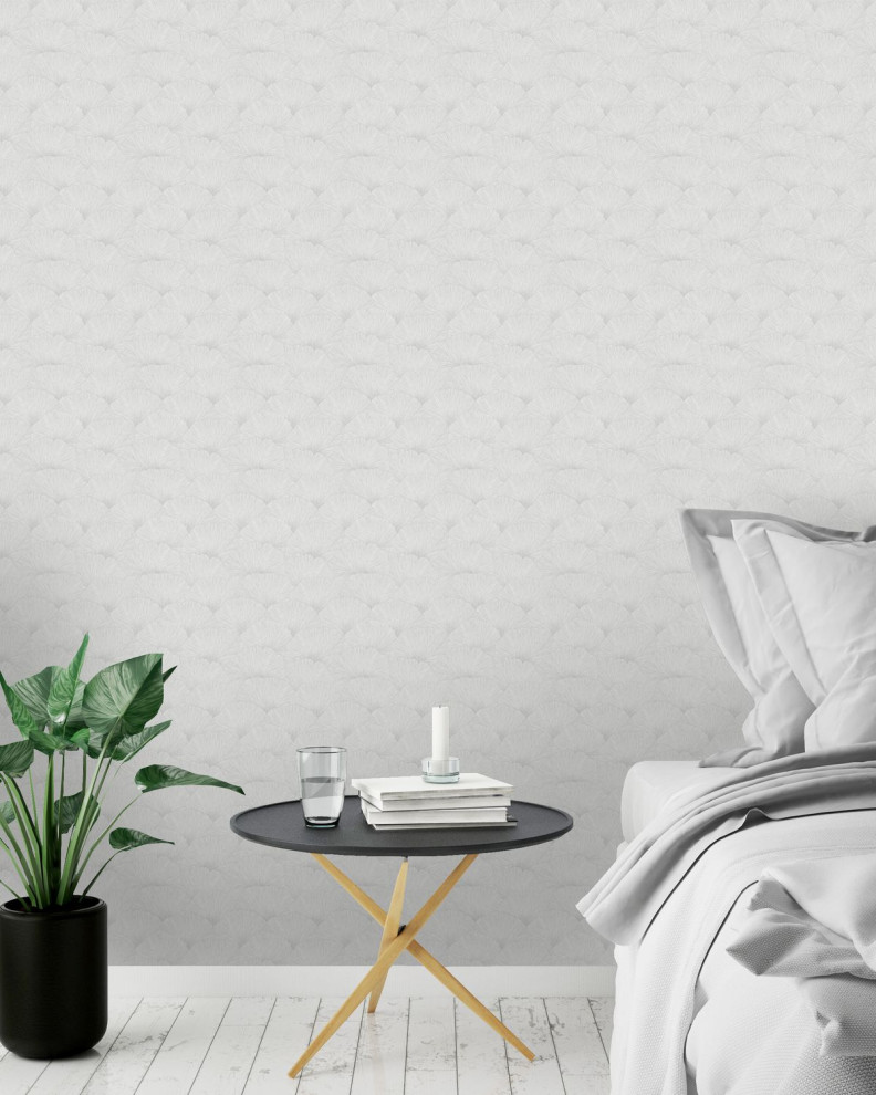 Ginkgo Biloba Leaves Wallpaper, Double Roll - Contemporary - Wallpaper