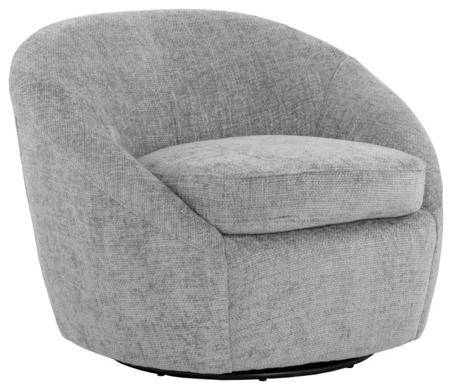 Bliss Swivel Lounge Chair Husky Grey Transitional Armchairs And