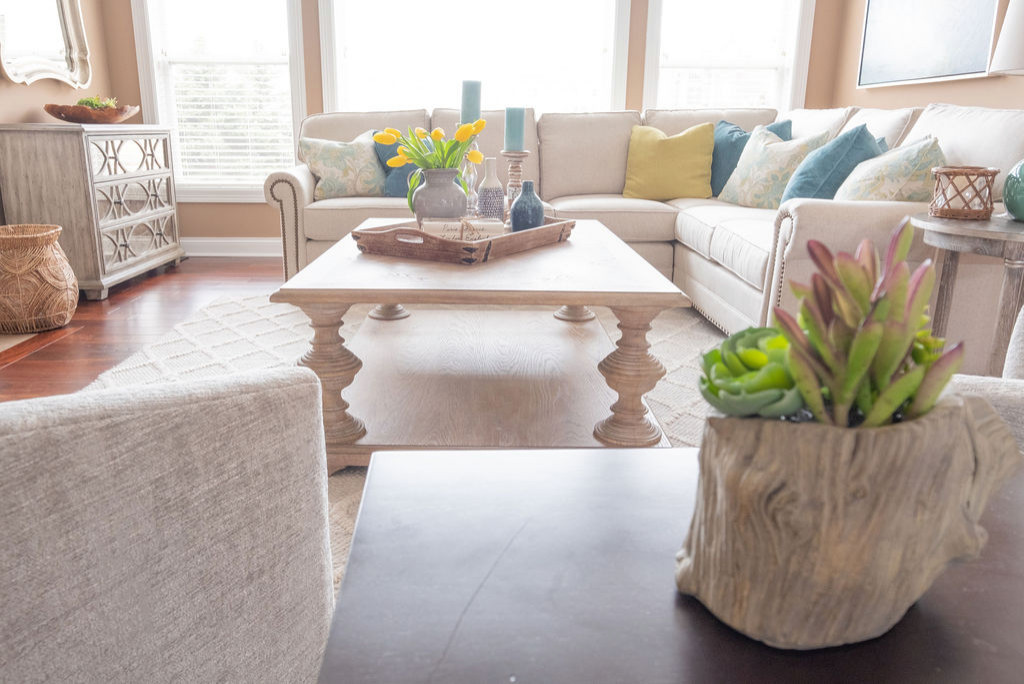 California Chic Style Living Room and Office