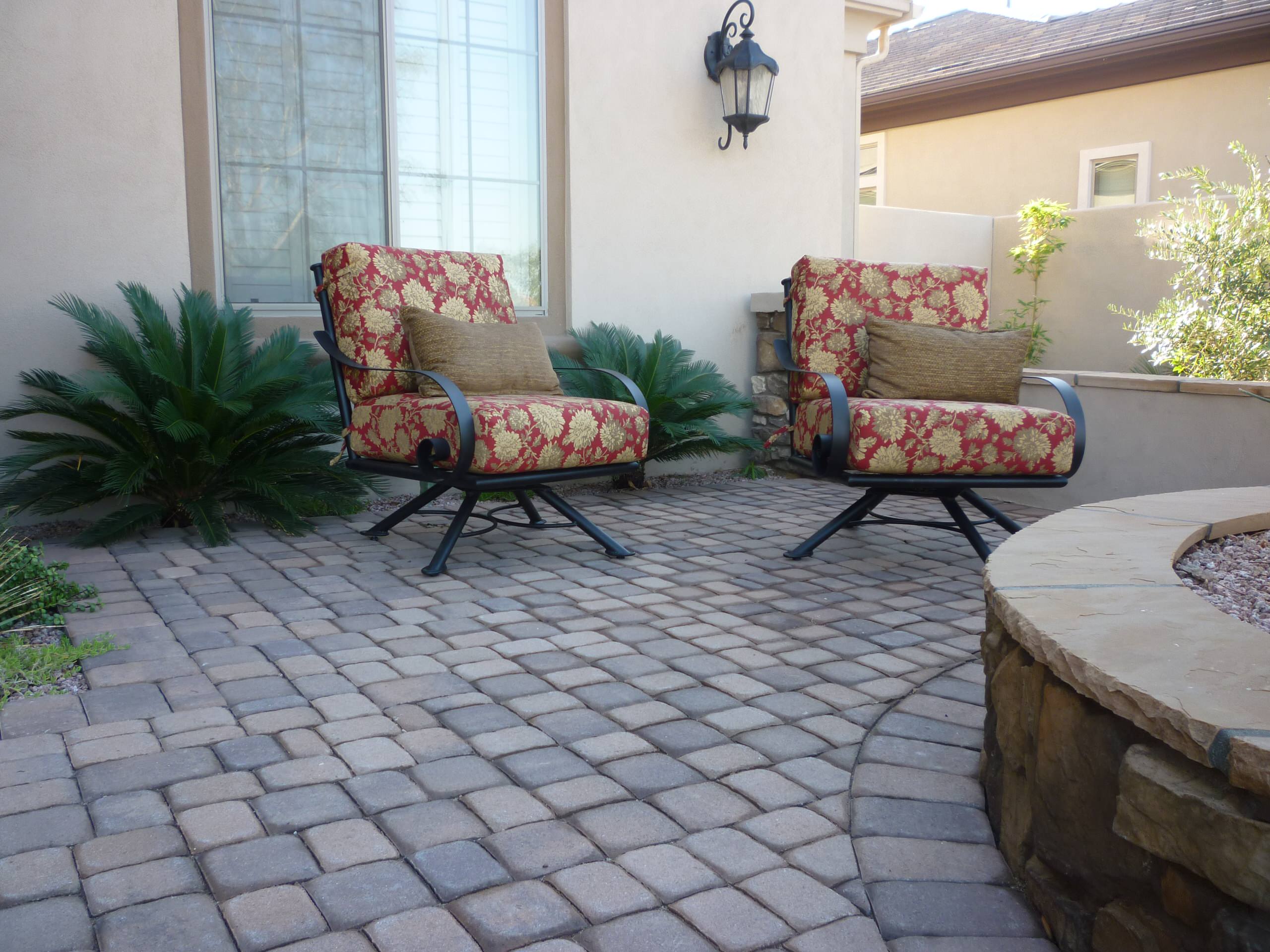 Patio with Sago Palms