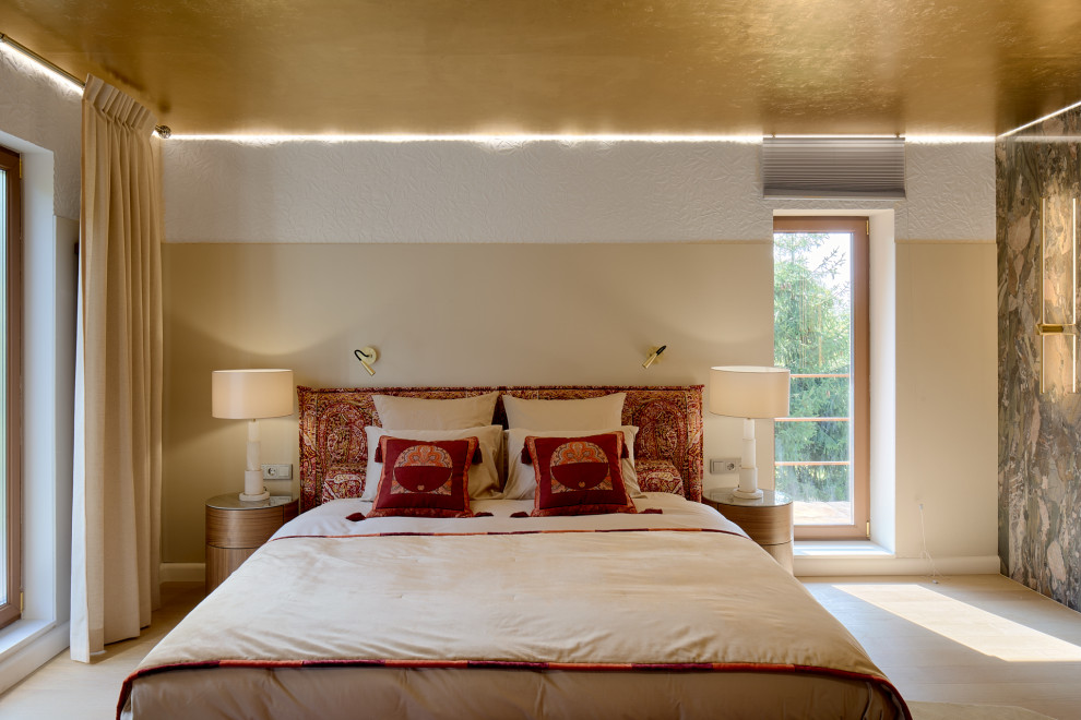 Мастер-спальня в розовом золоте