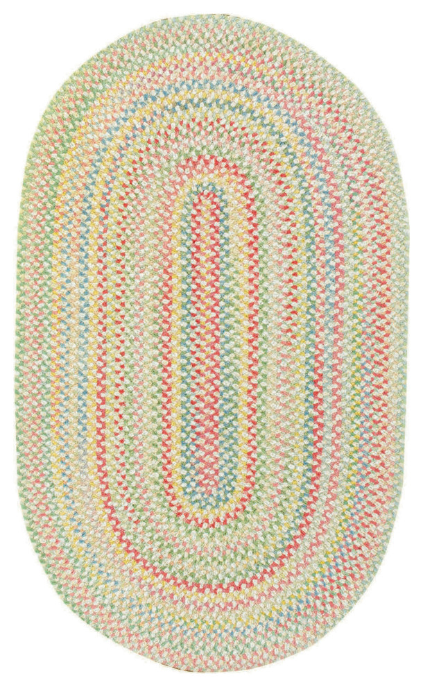 Capel Baby's Breath Natural 0450_610 Braided Rugs - 36" X 60" Oval