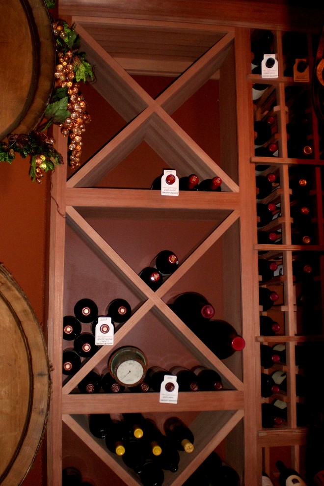 This is an example of a classic wine cellar in Orange County.