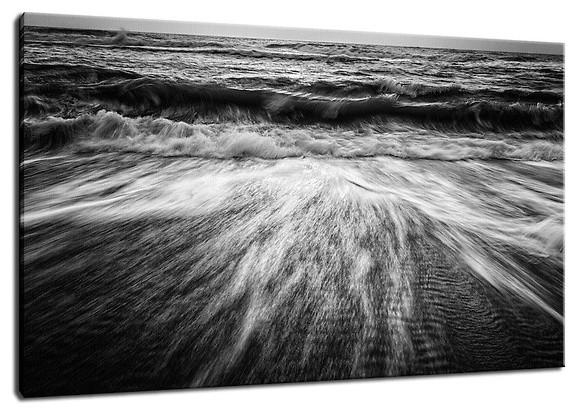Beach waves surf photography Designer art wall print home decor black white