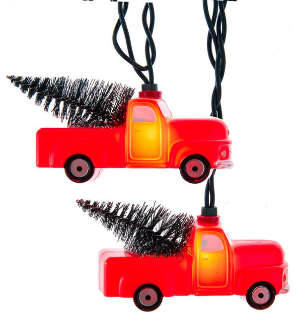 Kurt Adler UL 10Light Red Pickup Truck Light Set Holiday Lighting