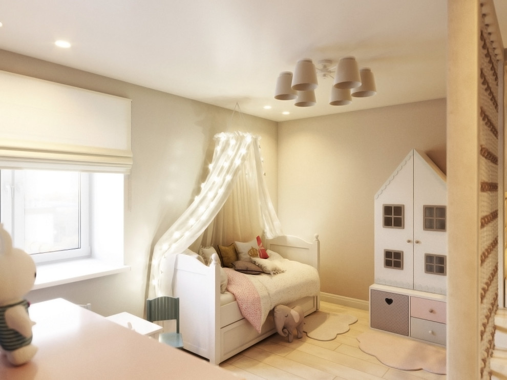 Дизайн интерьера детской комнаты с домиком