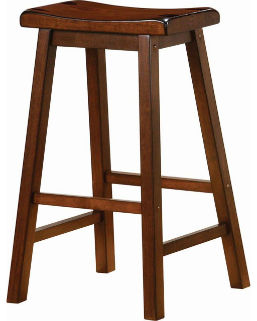 Wooden Bar Stools Chestnut (Set Of 2) Contemporary Bar Stools And