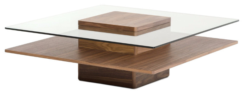Modrest Clarion Modern Walnut and Glass Coffee Table - Contemporary - Coffee Tables - by Vig ...