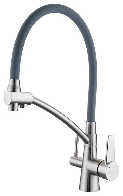 Pull Out Kitchen Sink Faucet Dual Handle 3 In 1 Water Filter