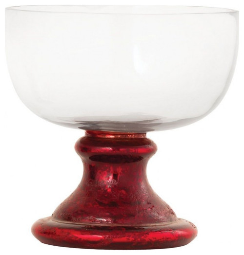 Holiday 6.5 Inch Small Bowl Red Pedestal - Holiday Serving Bowl   Holiday 6.5