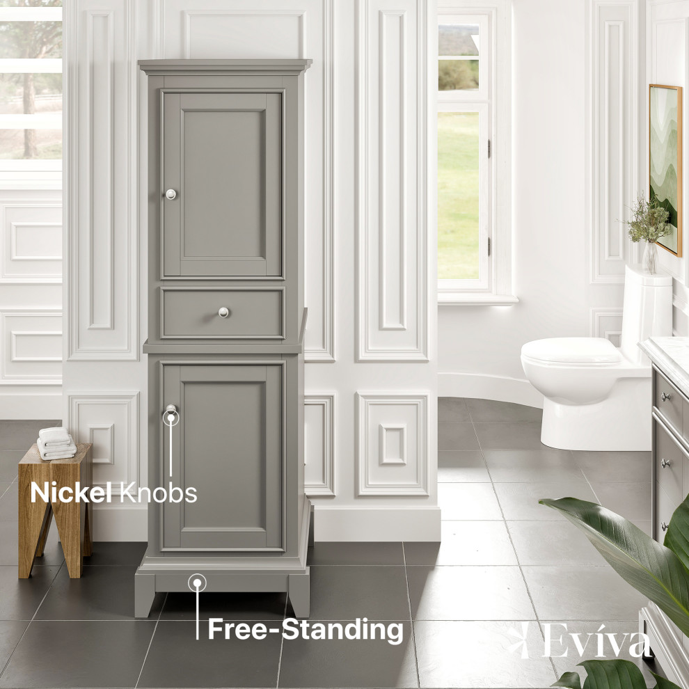 Eviva Elite Stamford 24" Brown Linen Side Transitional