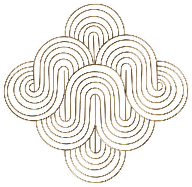 Stratton Home Gold Waves Wall Decor S36896 Contemporary Wall