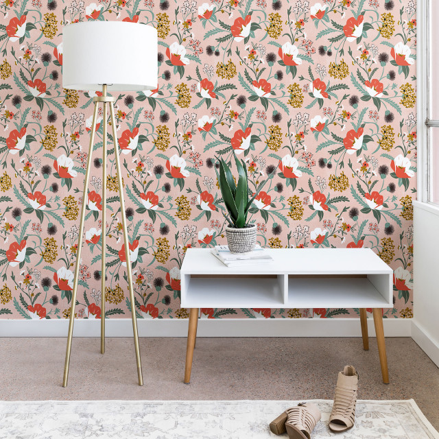Deny Designs Heather Dutton Poppy Meadow Blush Wallpaper, 2'x4 ...