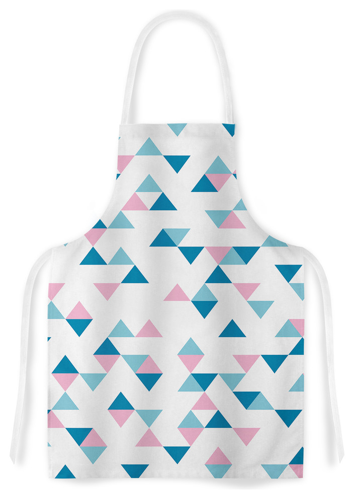 Project M "Triangles Pink" Blush Blue Artistic Apron