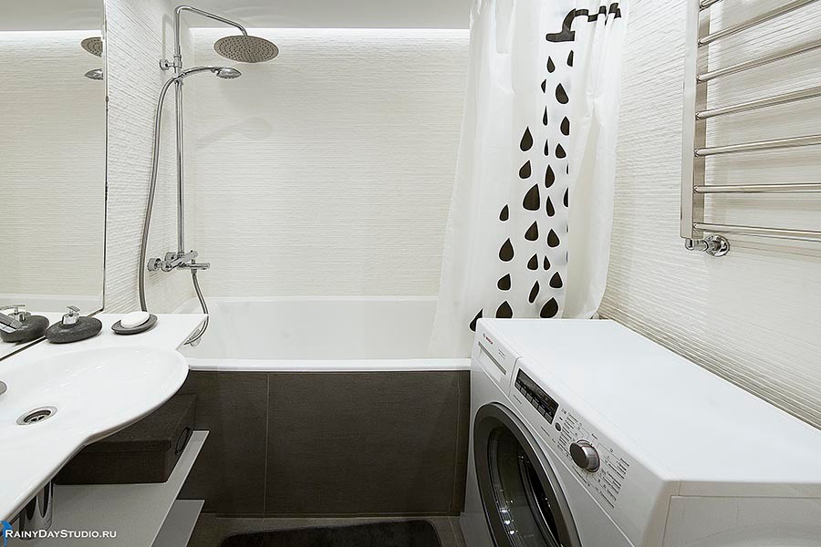 Дизайн ванной с туалетом и стиральной машиной - 64 фото