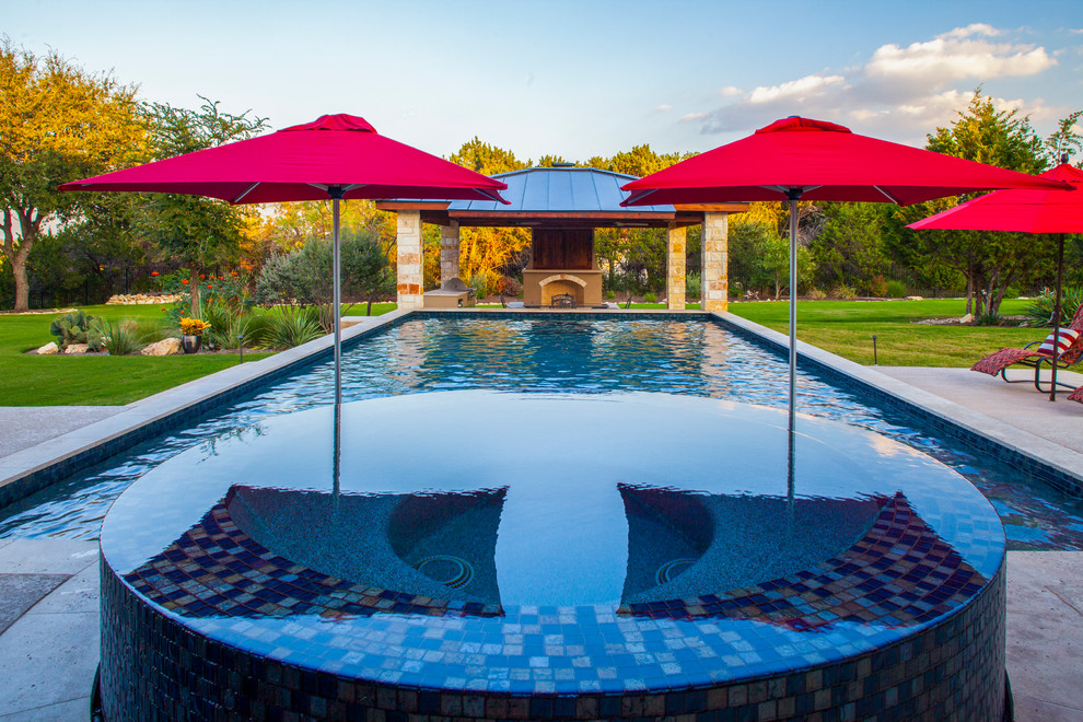 Inspiration for a mediterranean pool remodel in Austin