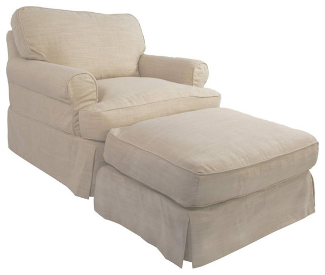 Sunset Trading Horizon TCushion Fabric Slipcover Chair & Ottoman in
