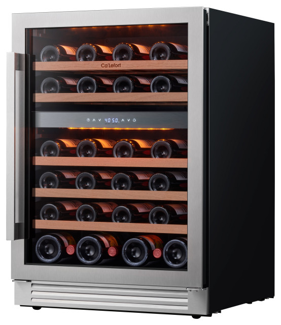 Ca'Lefort 24" 46Bottle BuiltIn Wine Cooler Dual Zone Refrigerator Low