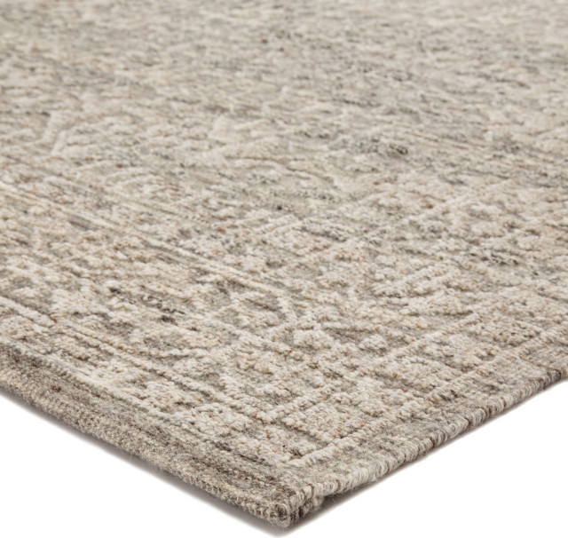 Jaipur Living Sian Knotted Floral Gray/Beige Area Rug, 7'10"x10'10"