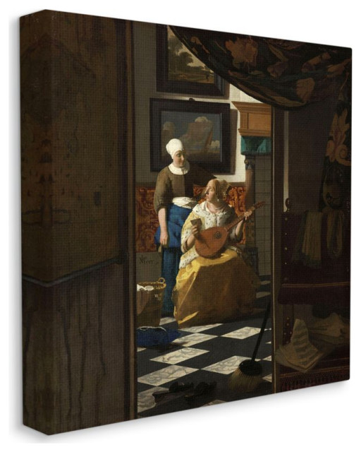 Love Letter Renaissance Woman Vermeer Classical Painting, 24"x24"
