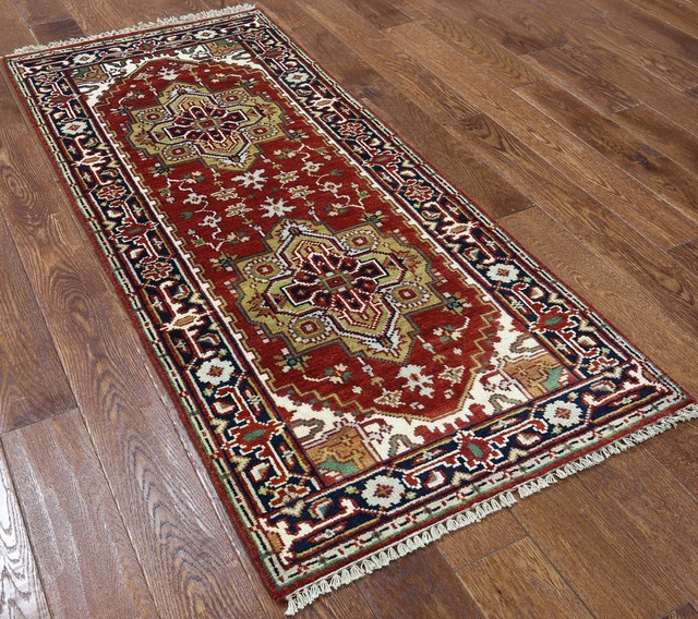 3x6 Runner Heriz Serapi Rug, P1661, 2'7"x5'10" Mediterranean Hall