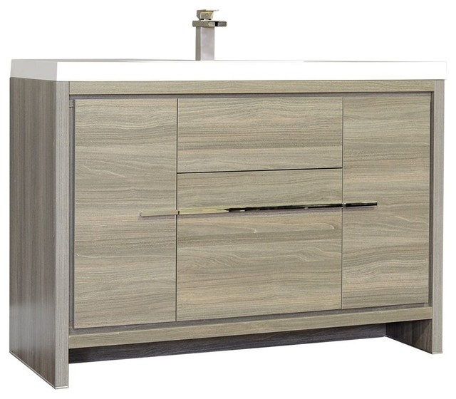 Greenville 48" Single Modern Bathroom Vanity, Gray Modern Bathroom