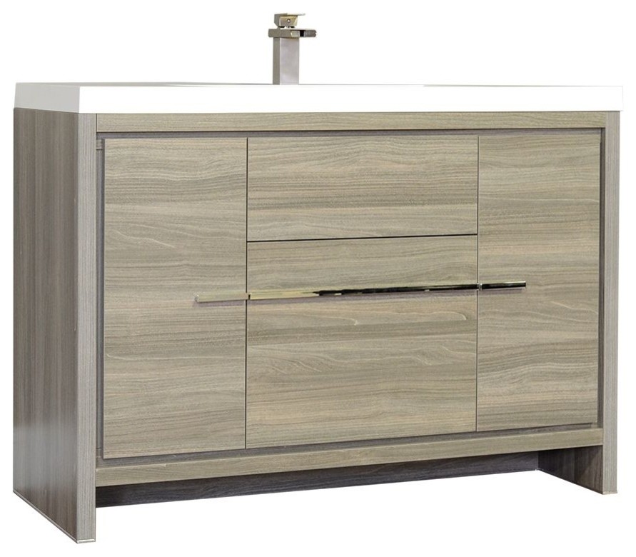 Greenville 48" Single Modern Bathroom Vanity, Gray Modern Bathroom