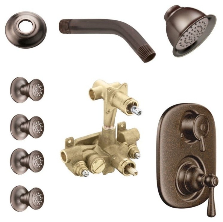Moen Kingsley Spa Kit With Shower, 6"x8"x7", 6"x8"x7" Traditional