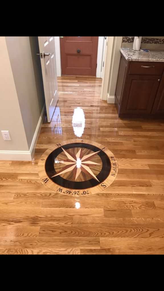 White Oak w/ Golden Pecan Stain with Compass Installation