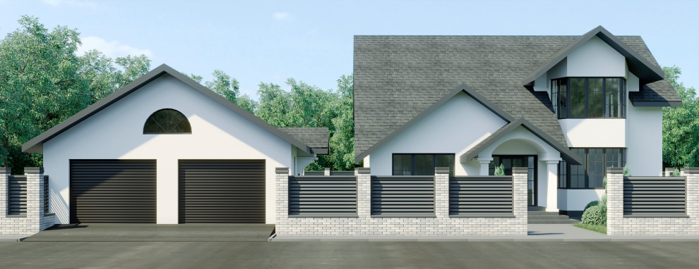 Архитектурный проект загородного дома и бани